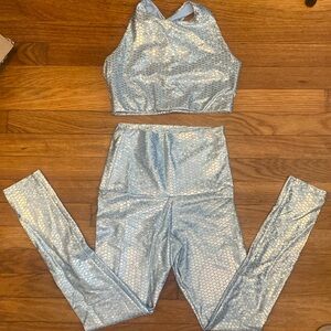 Emily Hsu mermaid leggings and crop top set